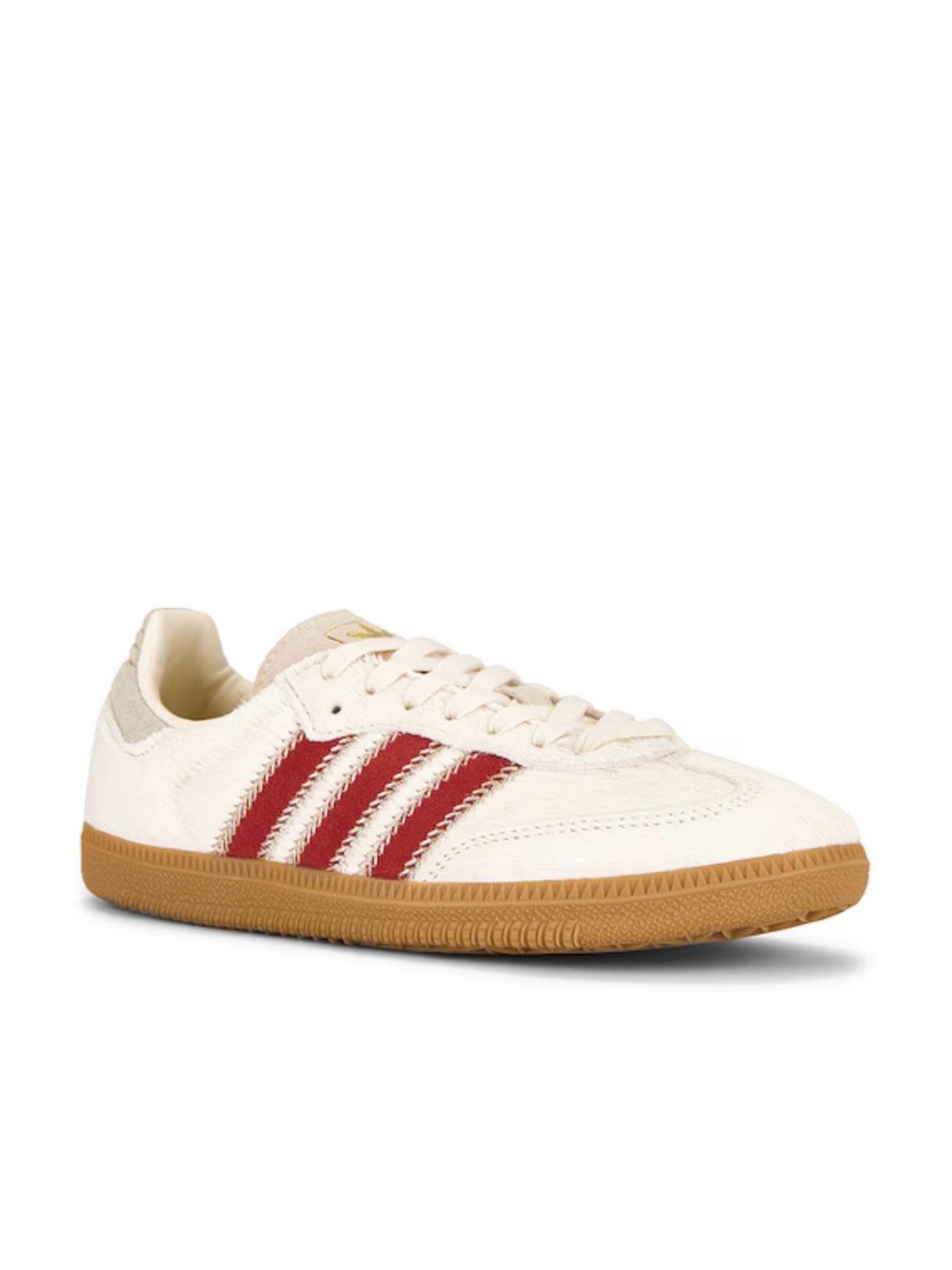 adidas Samba Classic Low-Top Sneaker in White with Red Stripes - Picture 4 of 10